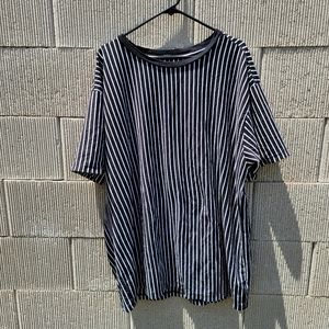Vertical Striped T-shirt Black/White 2XL
